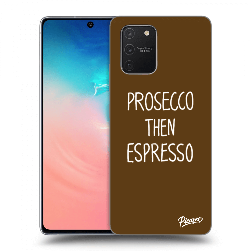 Picasee husă neagră din silicon pentru Samsung Galaxy S10 Lite - Prosecco then espresso