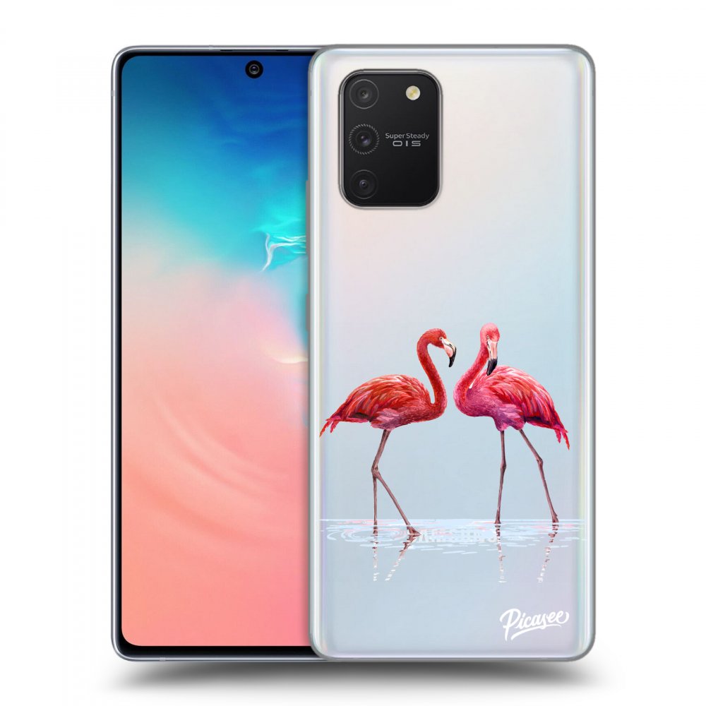 Picasee husă transparentă din silicon pentru Samsung Galaxy S10 Lite - Flamingos couple