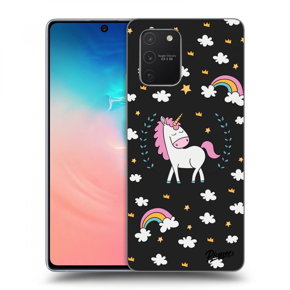 Picasee husă neagră din silicon pentru Samsung Galaxy S10 Lite - Unicorn star heaven