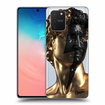 Picasee husă transparentă din silicon pentru Samsung Galaxy S10 Lite - Wildfire - Gold