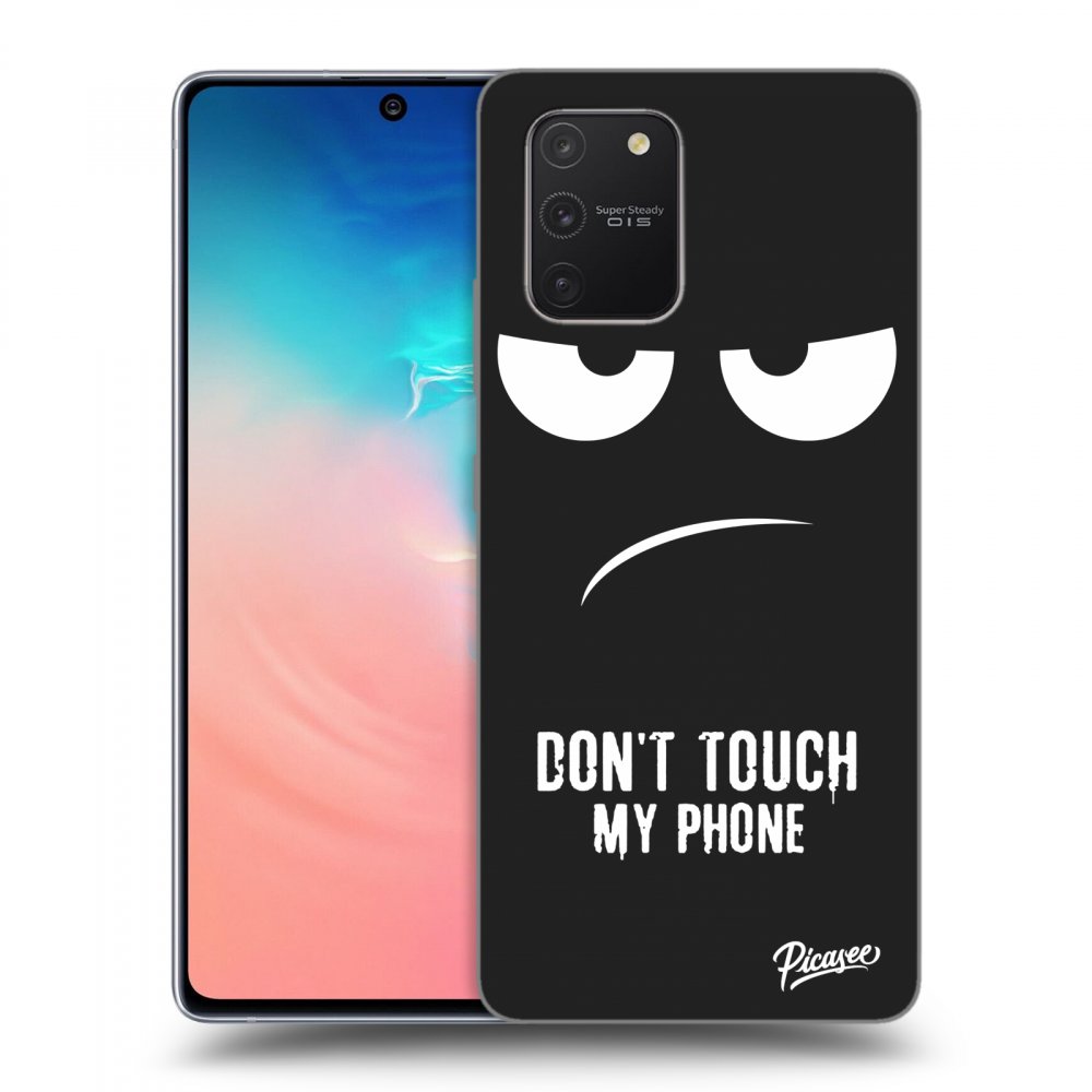 Picasee husă neagră din silicon pentru Samsung Galaxy S10 Lite - Don't Touch My Phone