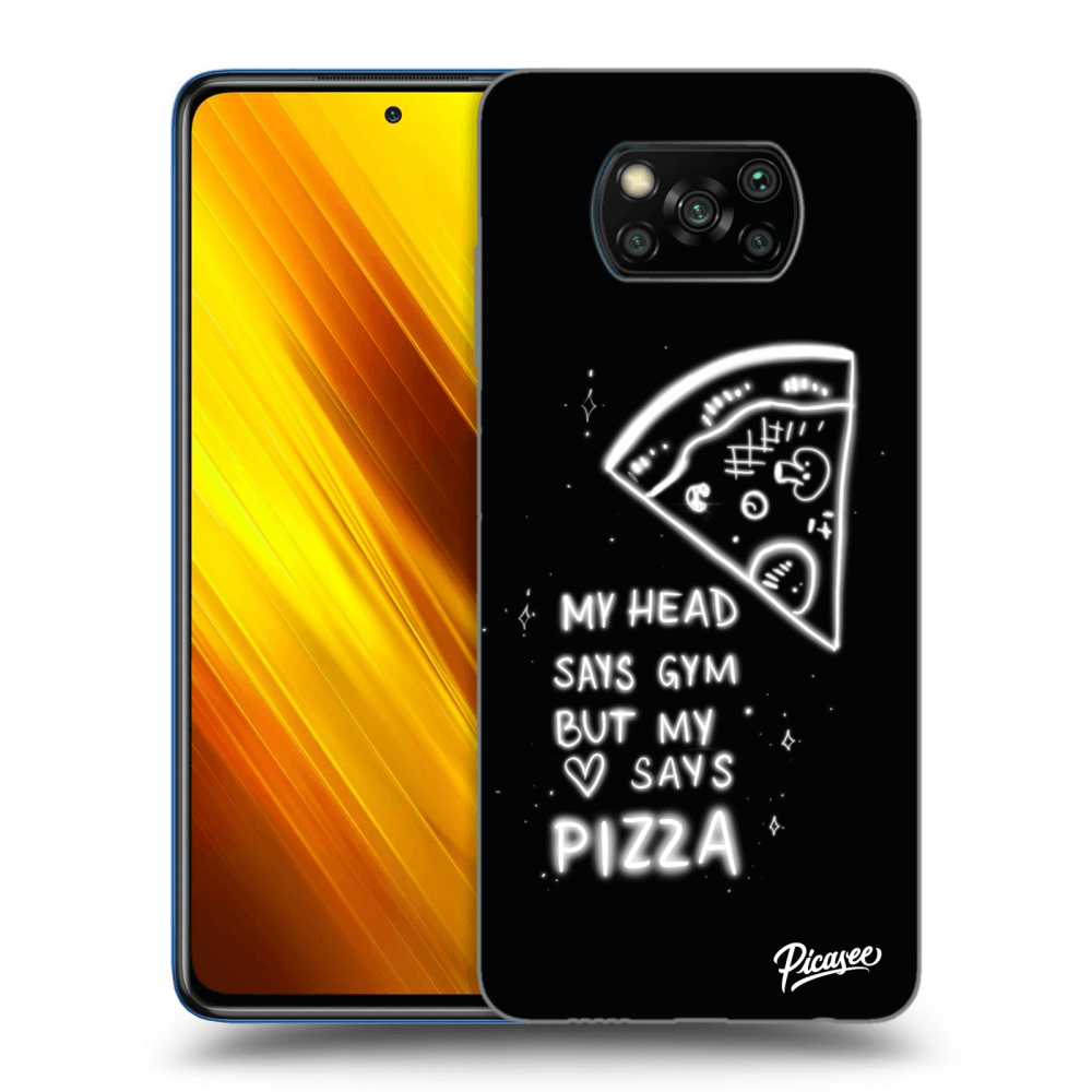 Picasee husă neagră din silicon pentru Xiaomi Poco X3 - Pizza