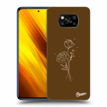 Husă pentru Xiaomi Poco X3 - Brown flowers