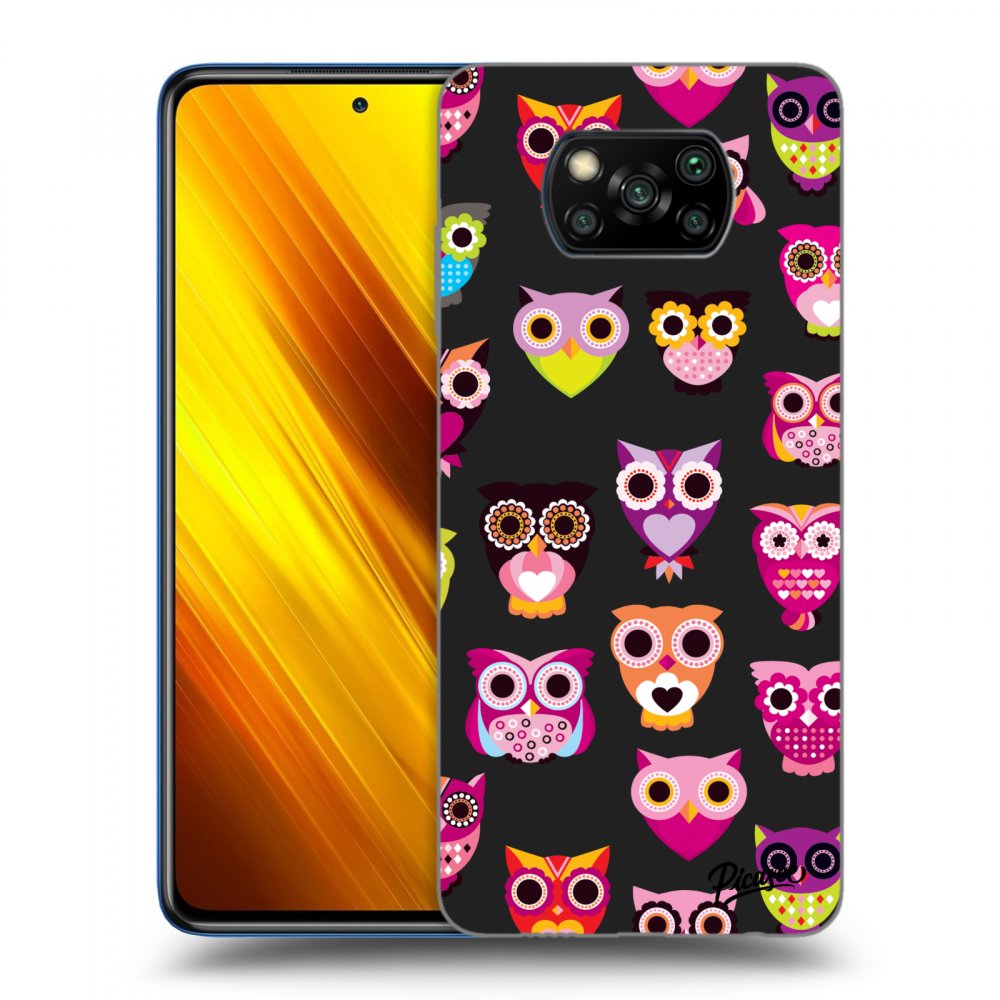 Picasee husă neagră din silicon pentru Xiaomi Poco X3 - Owls