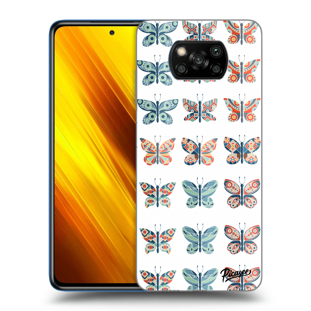 Picasee husă transparentă din silicon pentru Xiaomi Poco X3 - Butterflies