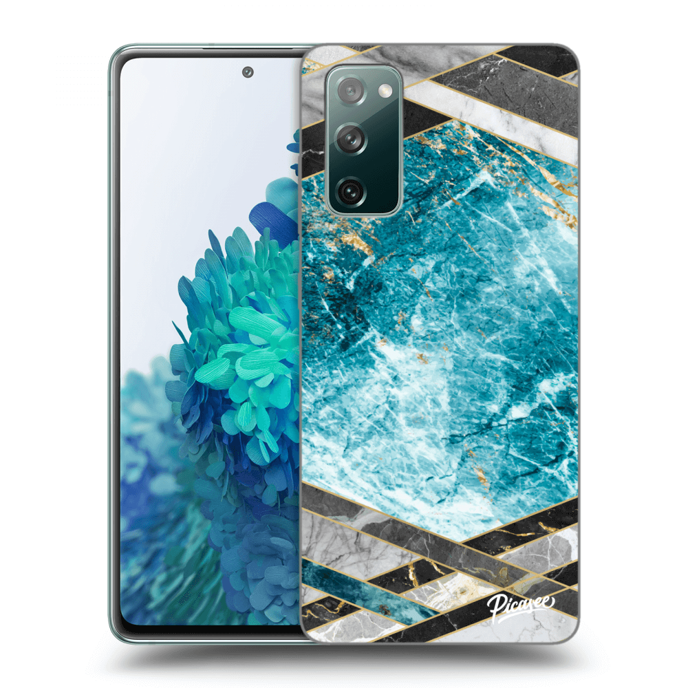Picasee husă transparentă din silicon pentru Samsung Galaxy S20 FE - Blue geometry