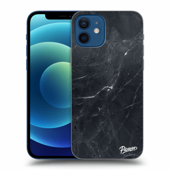 Picasee husă transparentă din silicon pentru Apple iPhone 12 - Black marble