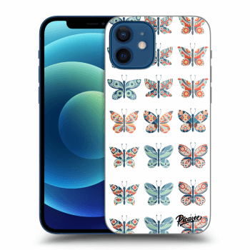 Picasee husă transparentă din silicon pentru Apple iPhone 12 - Butterflies