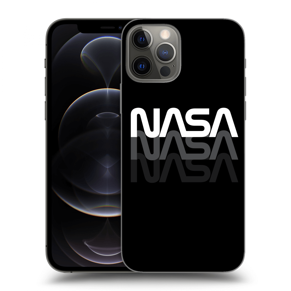 Picasee husă neagră din silicon pentru Apple iPhone 12 Pro - NASA Triple