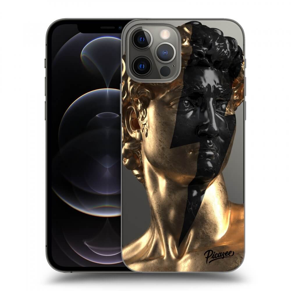 Picasee husă transparentă din silicon pentru Apple iPhone 12 Pro - Wildfire - Gold