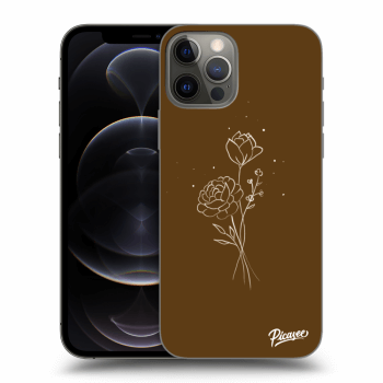 Picasee ULTIMATE CASE MagSafe pentru Apple iPhone 12 Pro - Brown flowers