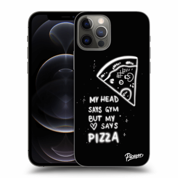 Picasee husă neagră din silicon pentru Apple iPhone 12 Pro - Pizza