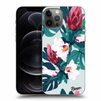 Picasee husă neagră din silicon pentru Apple iPhone 12 Pro - Rhododendron