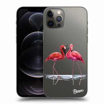 Picasee husă transparentă din silicon pentru Apple iPhone 12 Pro - Flamingos couple