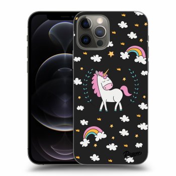 Picasee husă neagră din silicon pentru Apple iPhone 12 Pro - Unicorn star heaven
