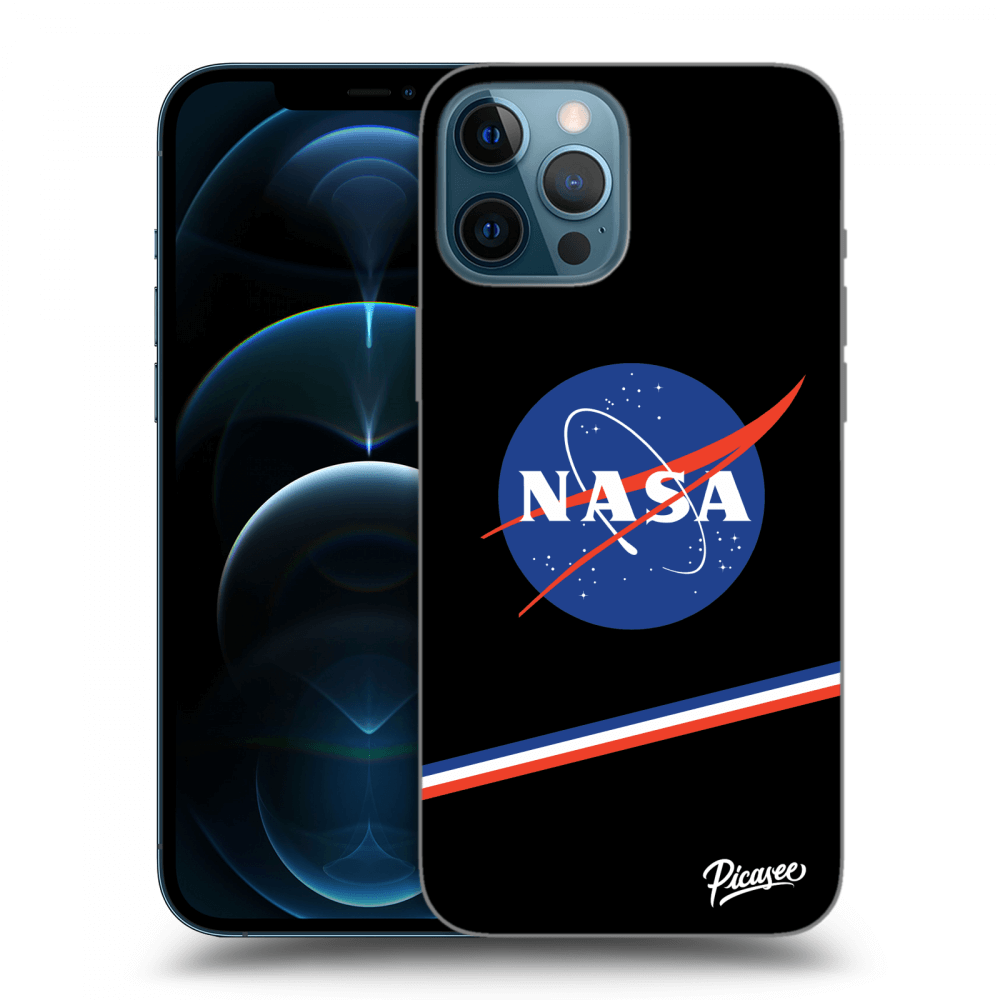 Picasee husă neagră din silicon pentru Apple iPhone 12 Pro Max - NASA Original