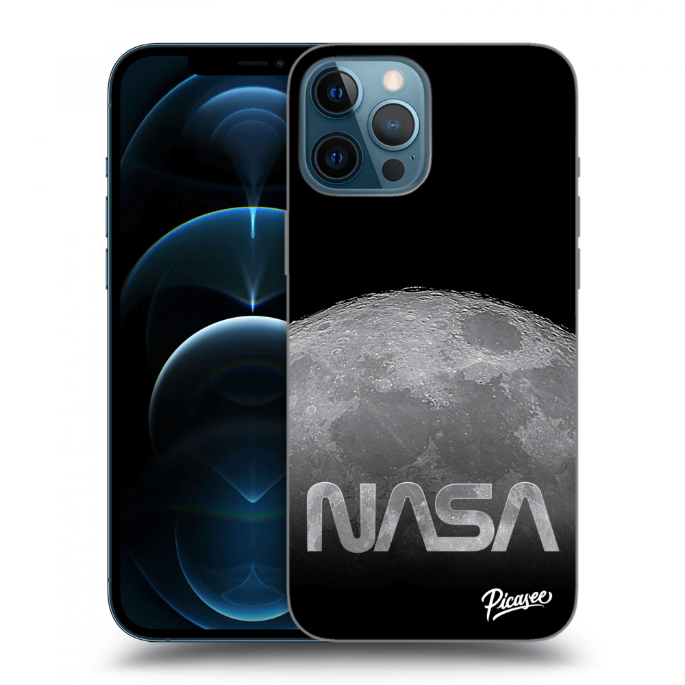Picasee husă neagră din silicon pentru Apple iPhone 12 Pro Max - Moon Cut