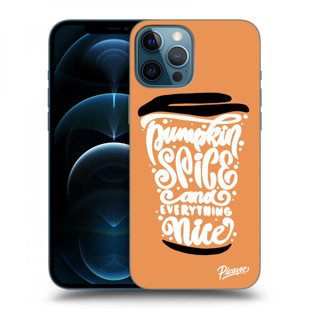 Picasee husă neagră din silicon pentru Apple iPhone 12 Pro Max - Pumpkin coffee