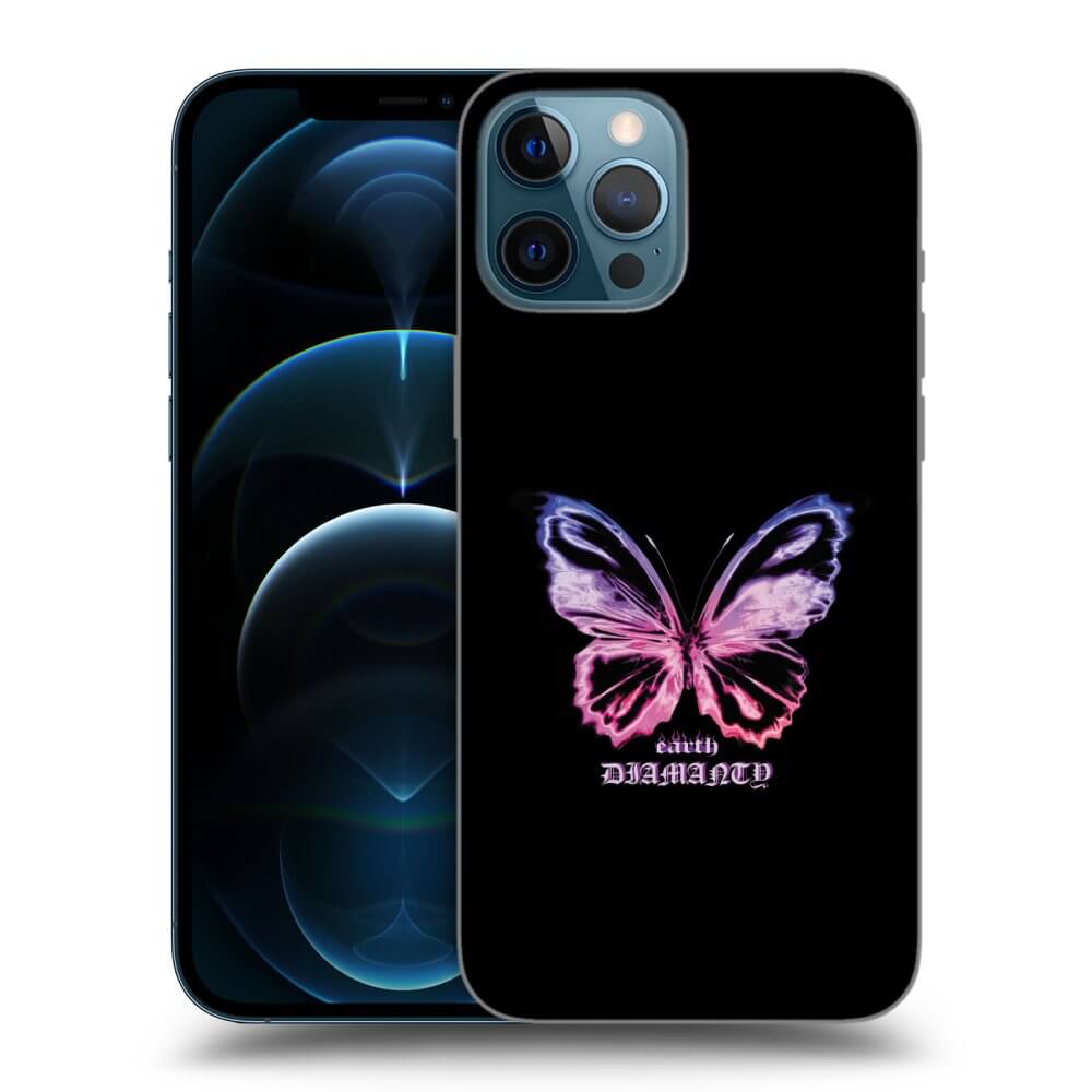 Picasee husă neagră din silicon pentru Apple iPhone 12 Pro Max - Diamanty Purple