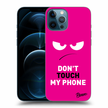 Picasee husă neagră din silicon pentru Apple iPhone 12 Pro Max - Angry Eyes - Pink