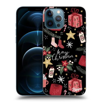 Picasee husă neagră din silicon pentru Apple iPhone 12 Pro Max - Christmas