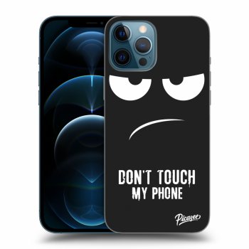 Picasee husă neagră din silicon pentru Apple iPhone 12 Pro Max - Don't Touch My Phone