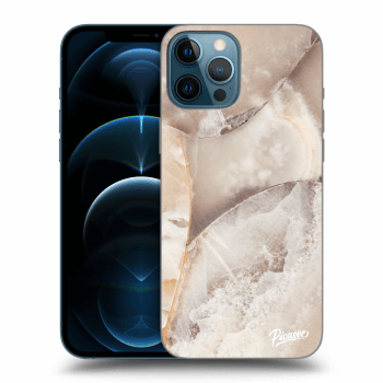Picasee husă transparentă din silicon pentru Apple iPhone 12 Pro Max - Cream marble