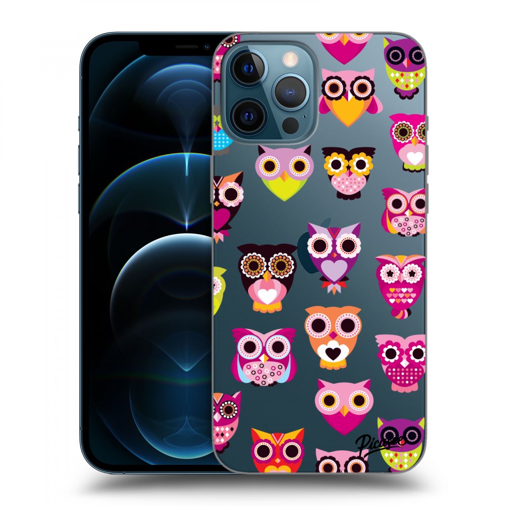 Picasee husă transparentă din silicon pentru Apple iPhone 12 Pro Max - Owls