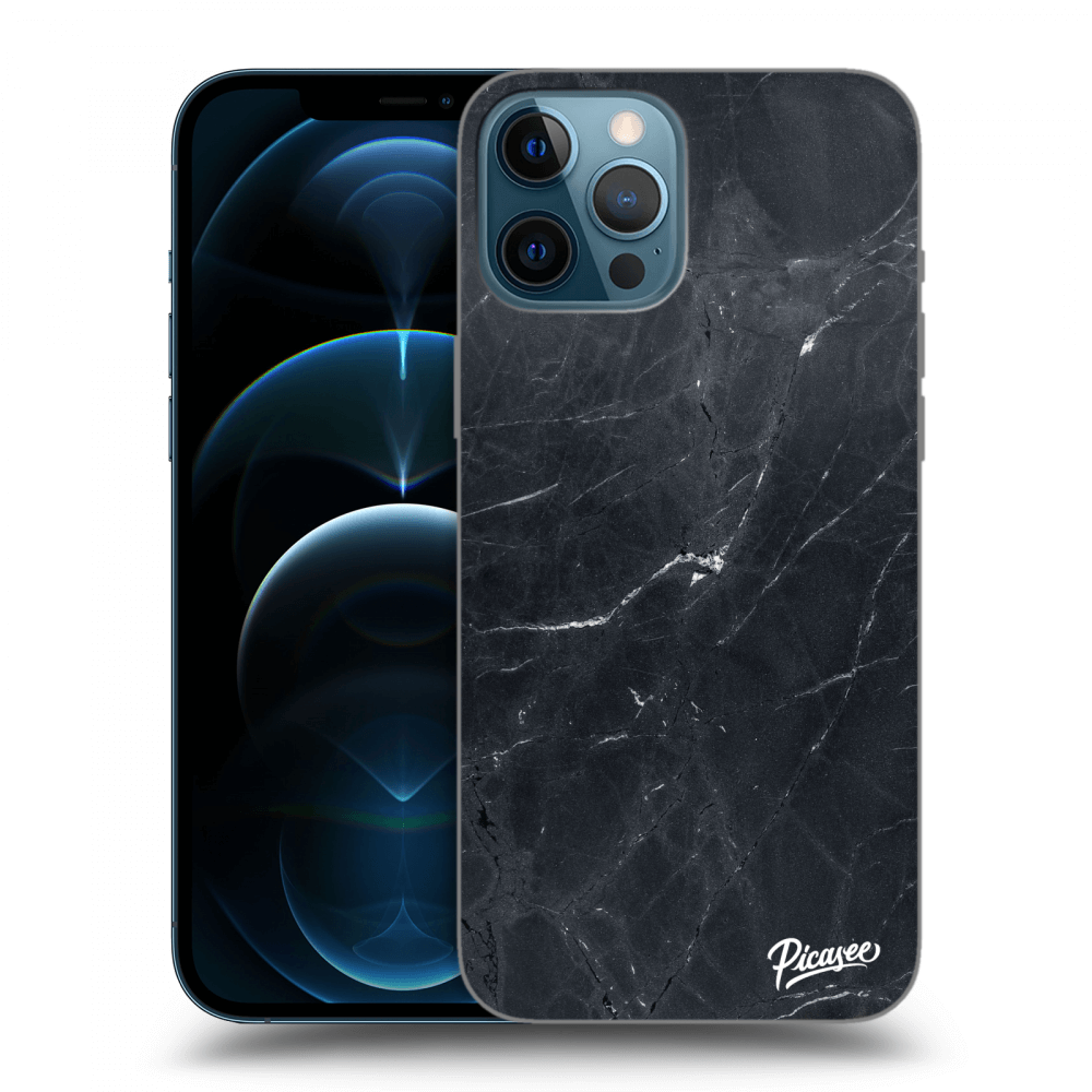 Picasee husă transparentă din silicon pentru Apple iPhone 12 Pro Max - Black marble