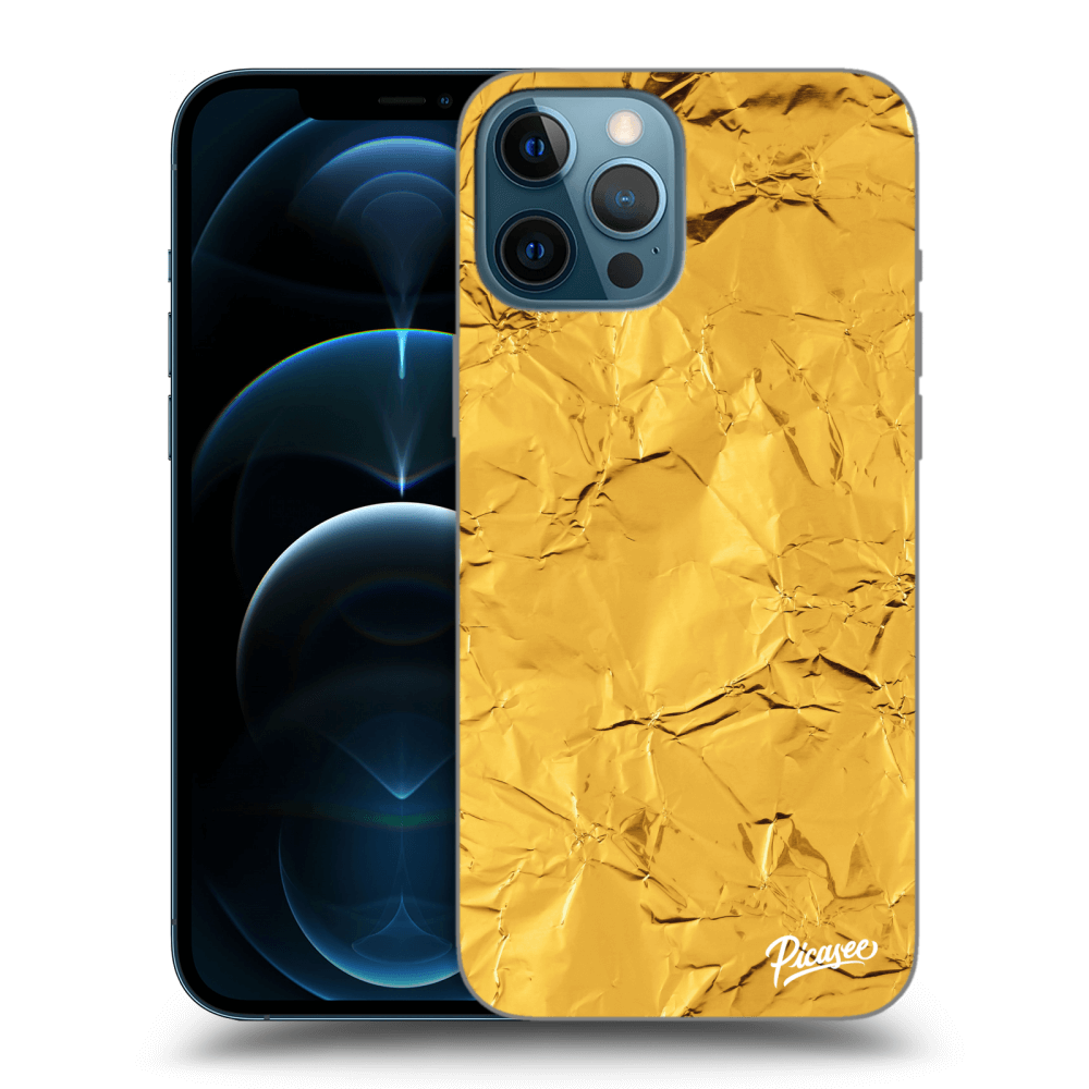 Picasee husă transparentă din silicon pentru Apple iPhone 12 Pro Max - Gold