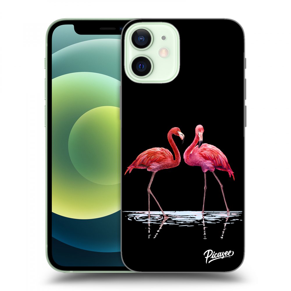 Picasee ULTIMATE CASE pentru Apple iPhone 12 mini - Flamingos couple