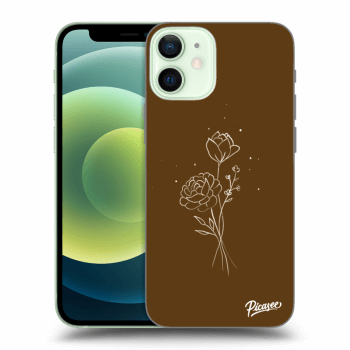 Picasee ULTIMATE CASE MagSafe pentru Apple iPhone 12 mini - Brown flowers