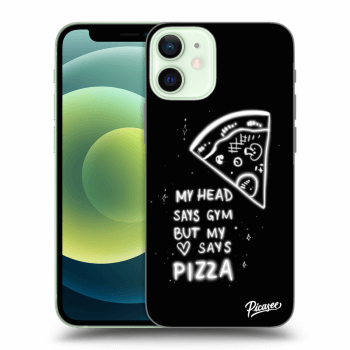 Picasee husă neagră din silicon pentru Apple iPhone 12 mini - Pizza