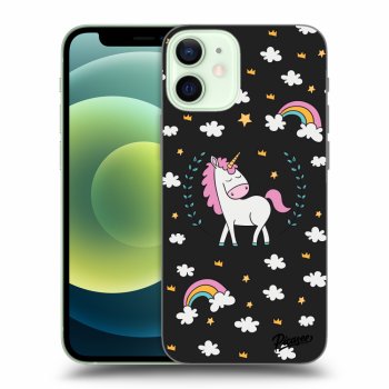 Picasee husă neagră din silicon pentru Apple iPhone 12 mini - Unicorn star heaven