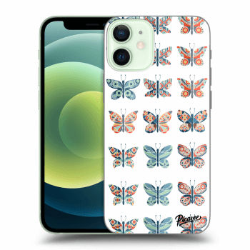 Picasee husă transparentă din silicon pentru Apple iPhone 12 mini - Butterflies