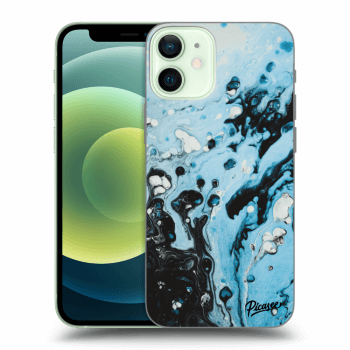 Picasee husă transparentă din silicon pentru Apple iPhone 12 mini - Organic blue