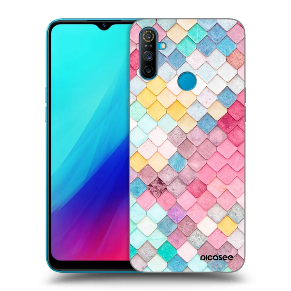 Picasee husă neagră din silicon pentru Realme C3 - Colorful roof
