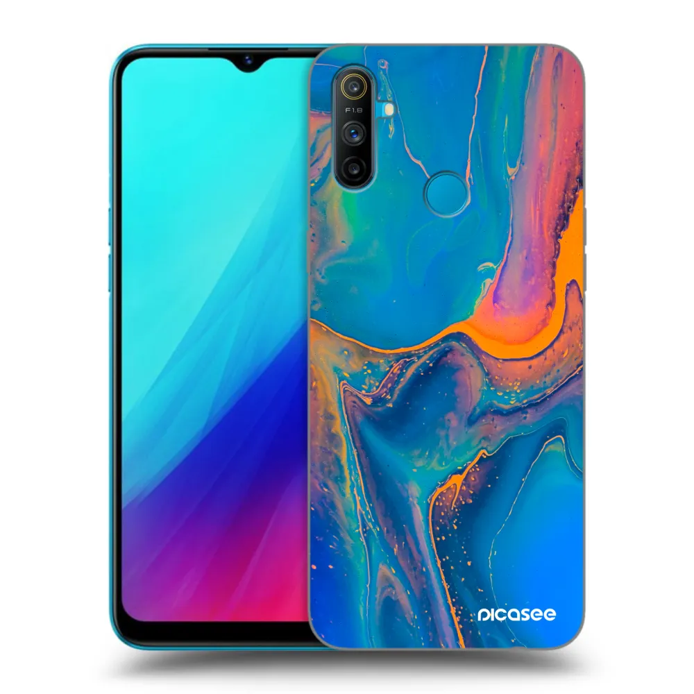 Picasee husă neagră din silicon pentru Realme C3 - Rainbow