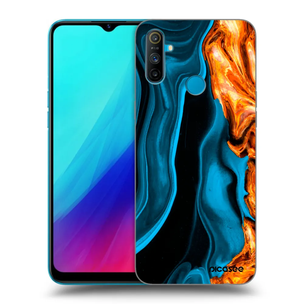 Picasee husă neagră din silicon pentru Realme C3 - Gold blue