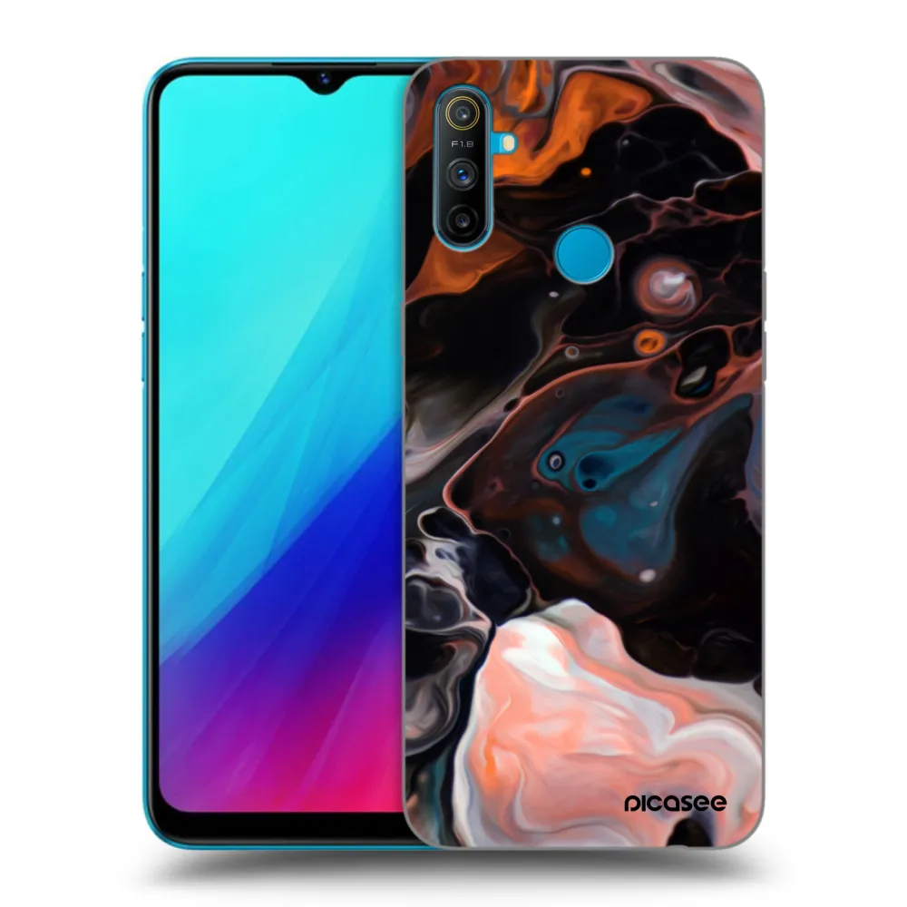 Picasee husă neagră din silicon pentru Realme C3 - Cream