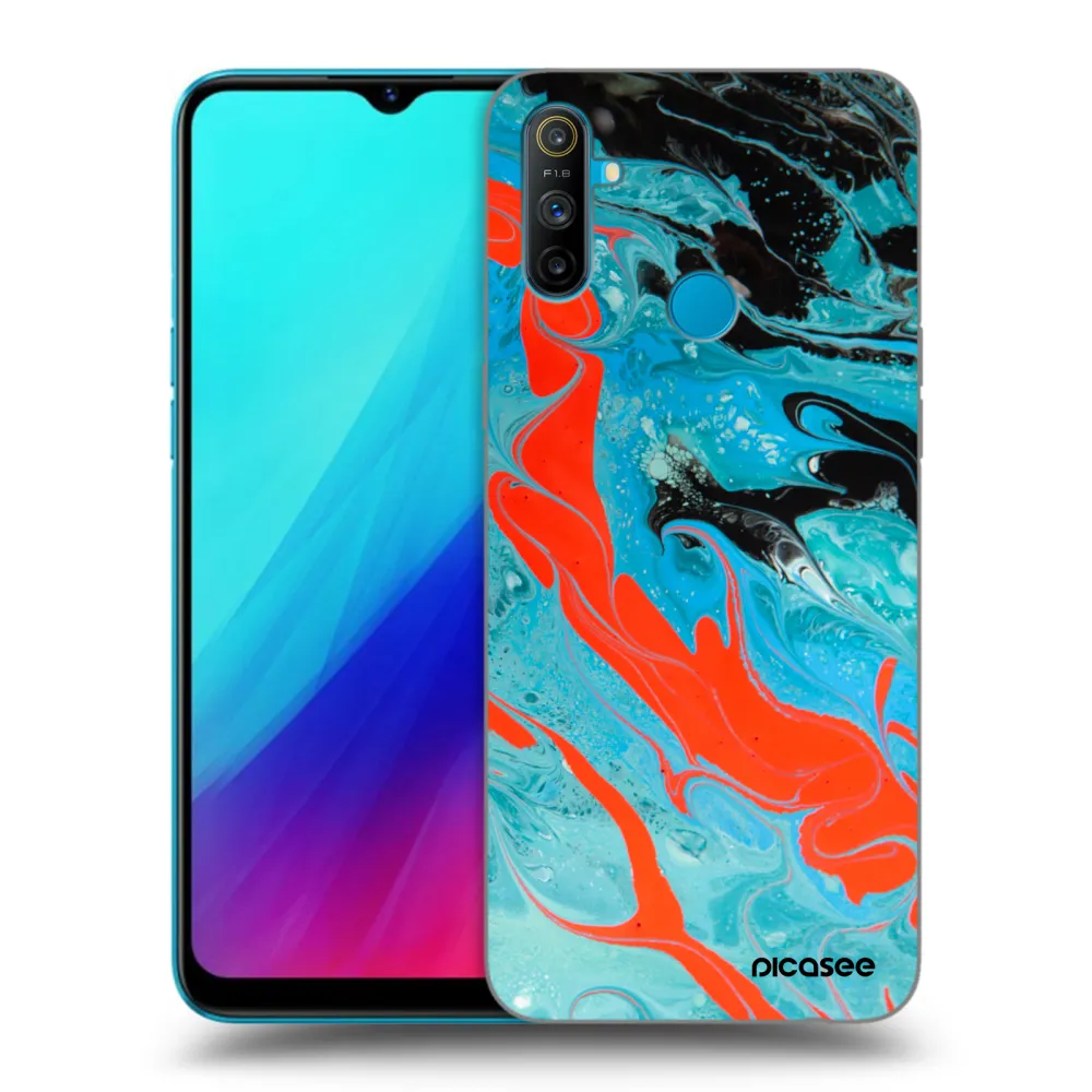 Picasee husă neagră din silicon pentru Realme C3 - Blue Magma