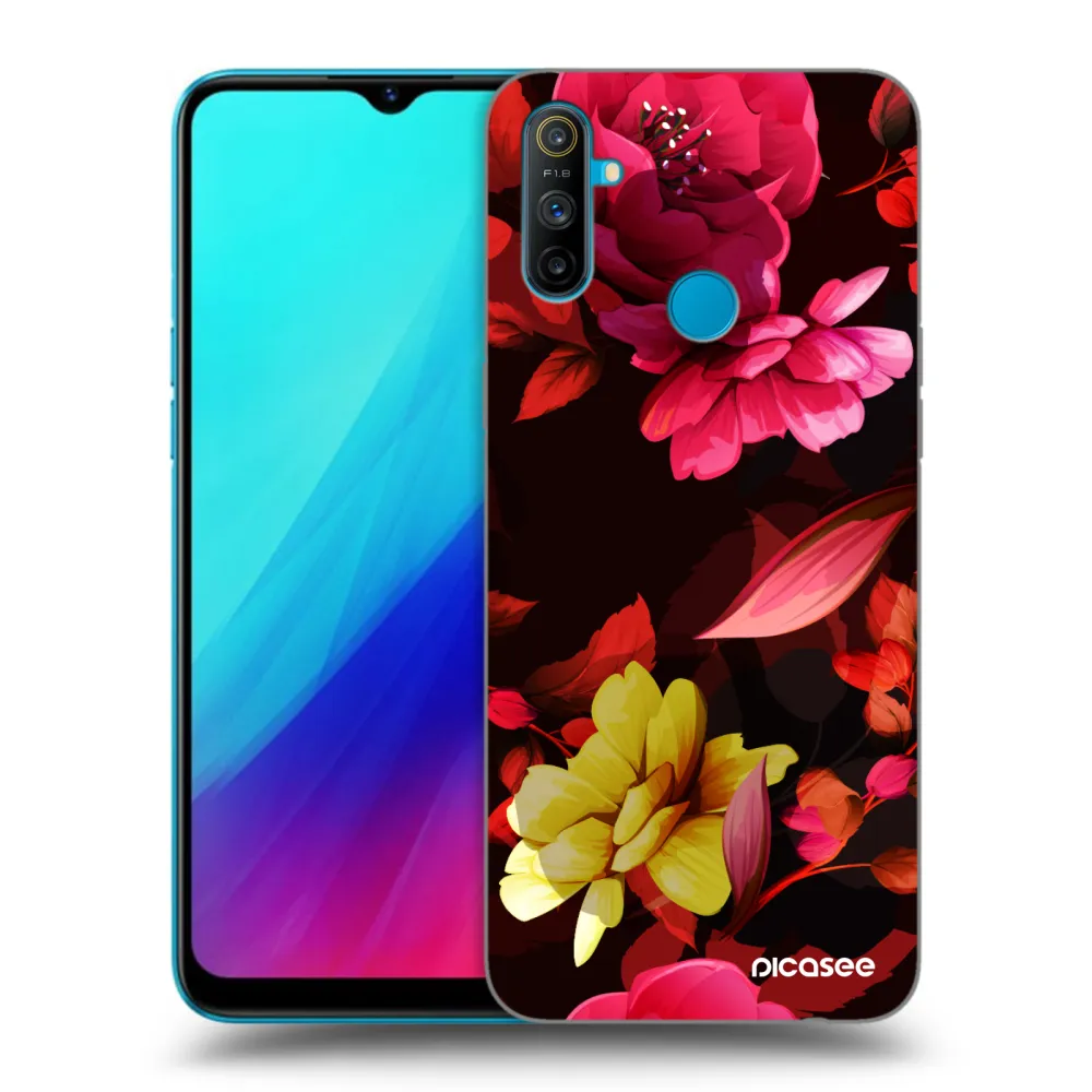 Picasee husă neagră din silicon pentru Realme C3 - Dark Peonny