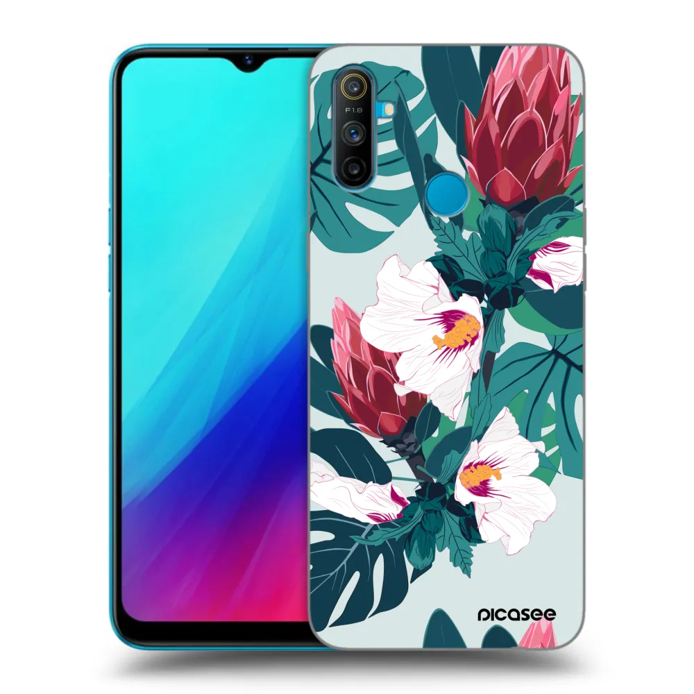 Picasee husă neagră din silicon pentru Realme C3 - Rhododendron