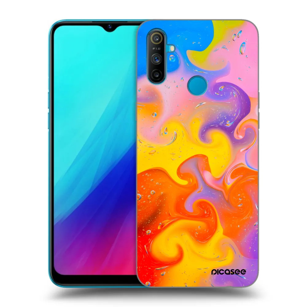 Picasee husă neagră din silicon pentru Realme C3 - Bubbles