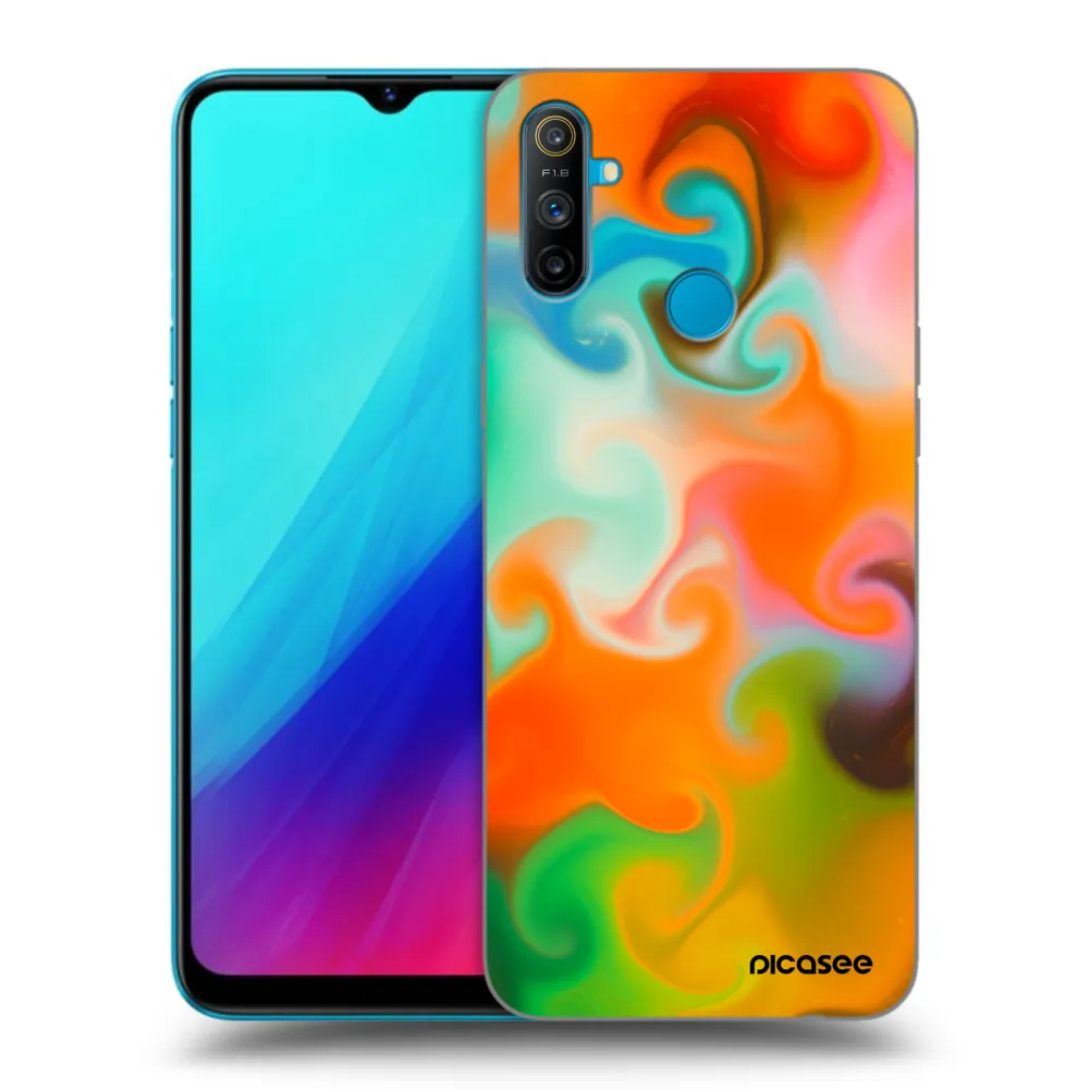 Picasee husă neagră din silicon pentru Realme C3 - Juice