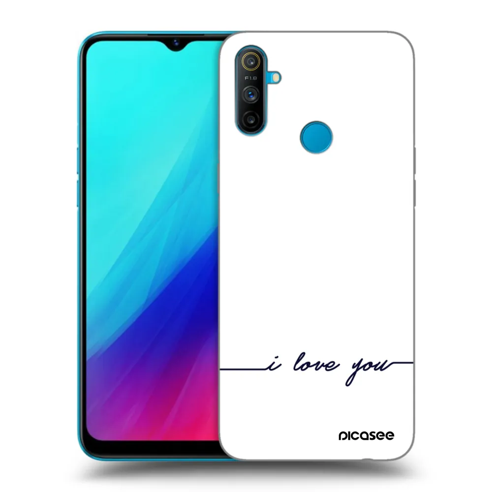 Picasee husă neagră din silicon pentru Realme C3 - I love you
