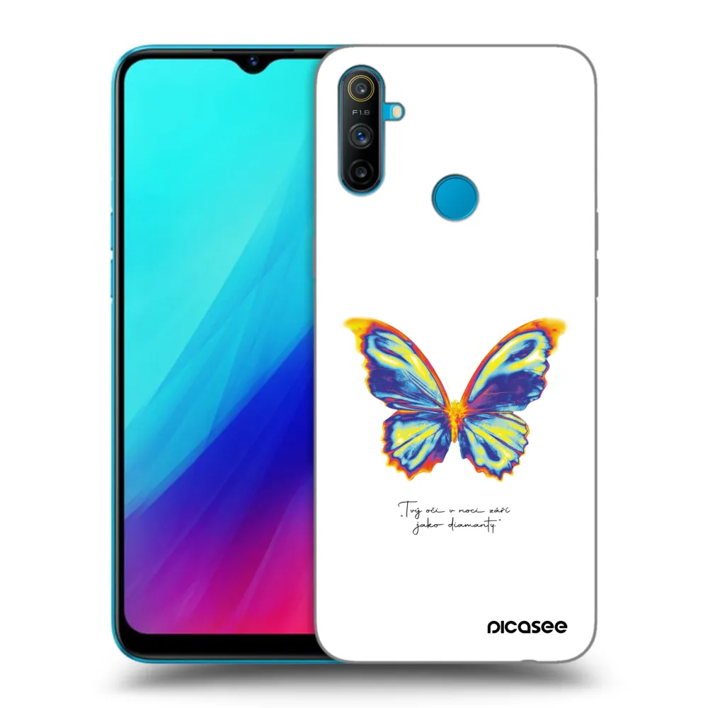 Picasee husă neagră din silicon pentru Realme C3 - Diamanty White