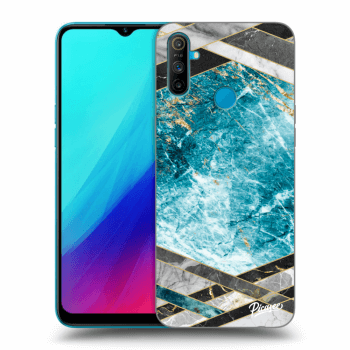 Husă pentru Realme C3 - Blue geometry