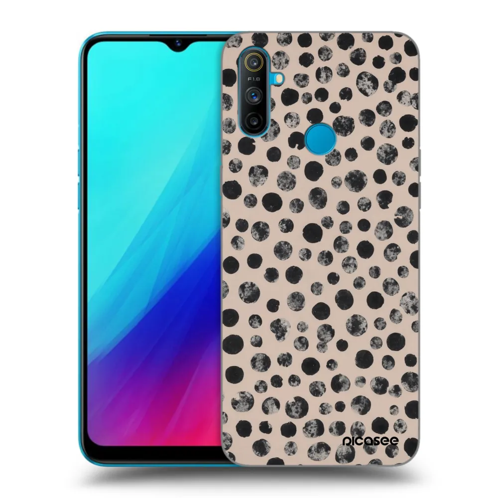 Picasee husă neagră din silicon pentru Realme C3 - Dots