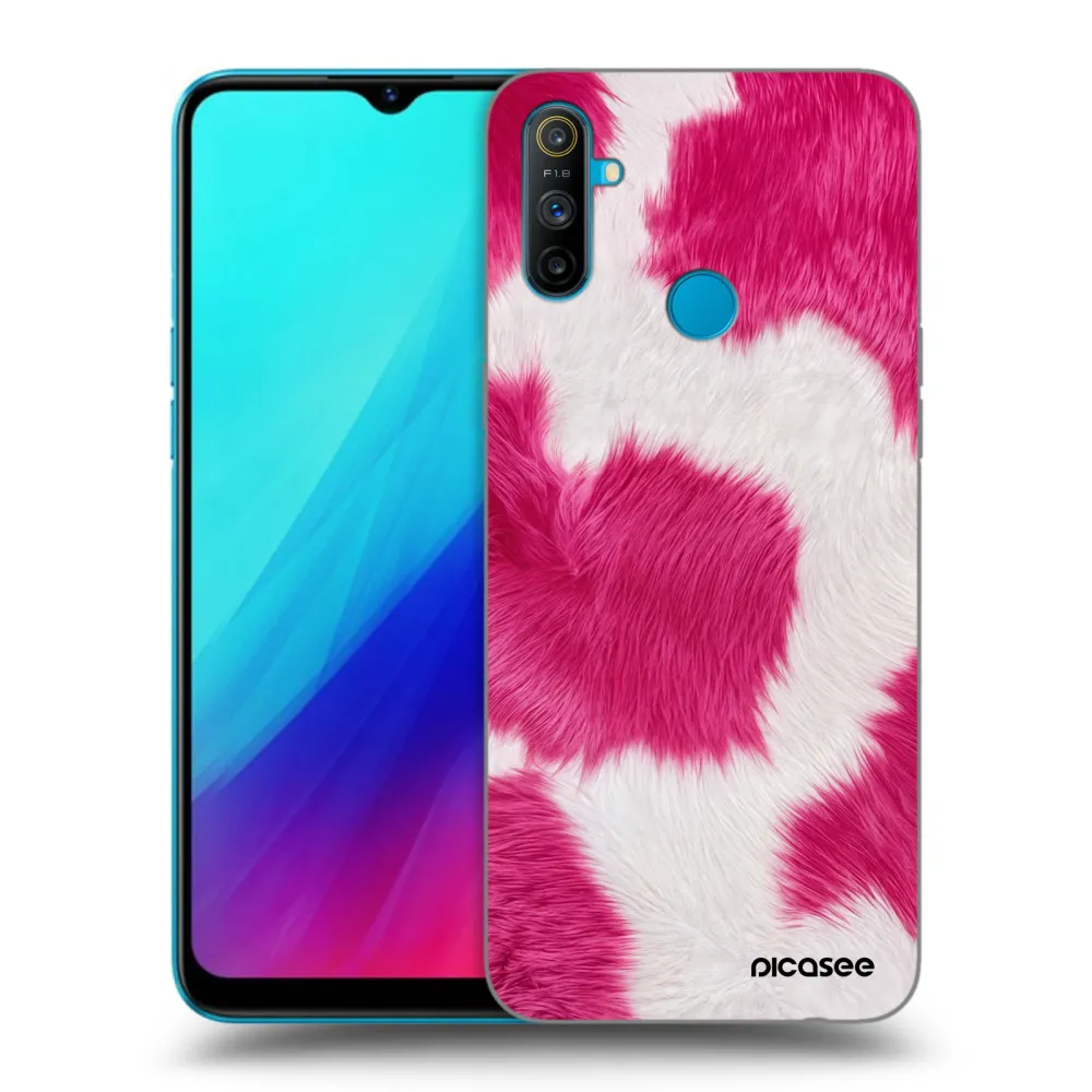 Picasee husă neagră din silicon pentru Realme C3 - Pink Moo